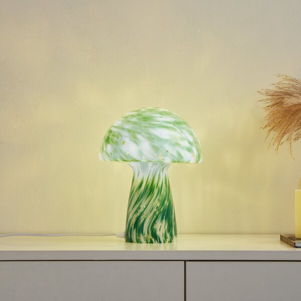 Stolne Lampa Lindby, Hubi, Zelena, Dnevna soba, Staklo, Moderan