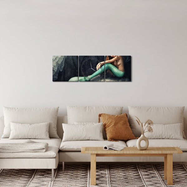 Slika - Sirena na stijeni (sa satom) (90x30 cm)