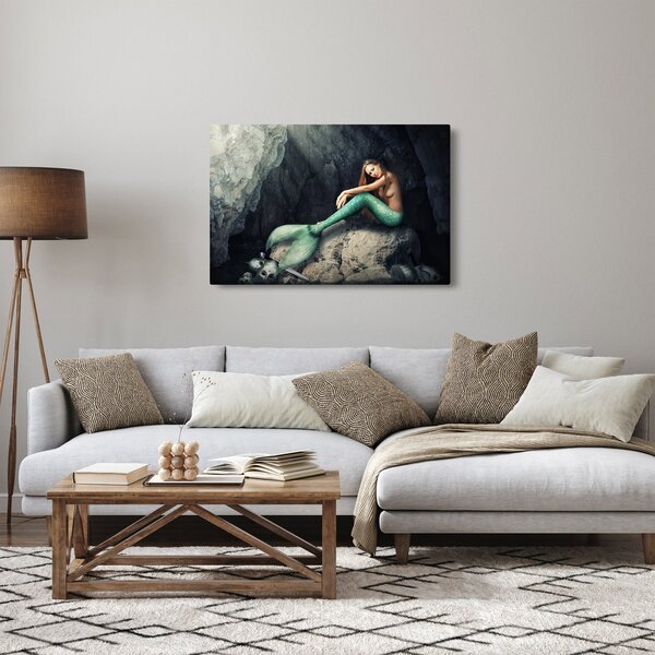 Slika - Sirena na stijeni (90x60 cm)