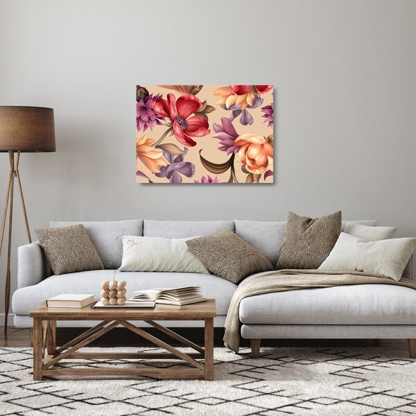Staklena slika - Vintage cvijeće (70x50 cm)