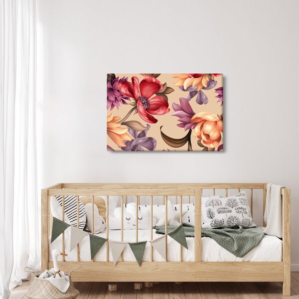 Slika - Vintage cvijeće (90x60 cm)
