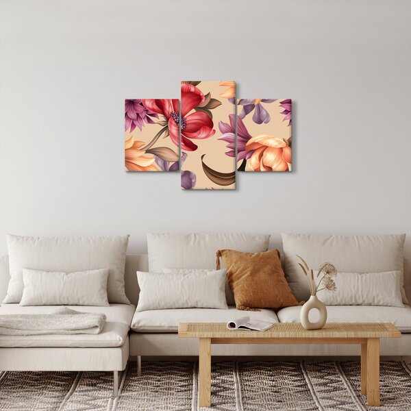 Slika - Vintage cvijeće (90x60 cm)