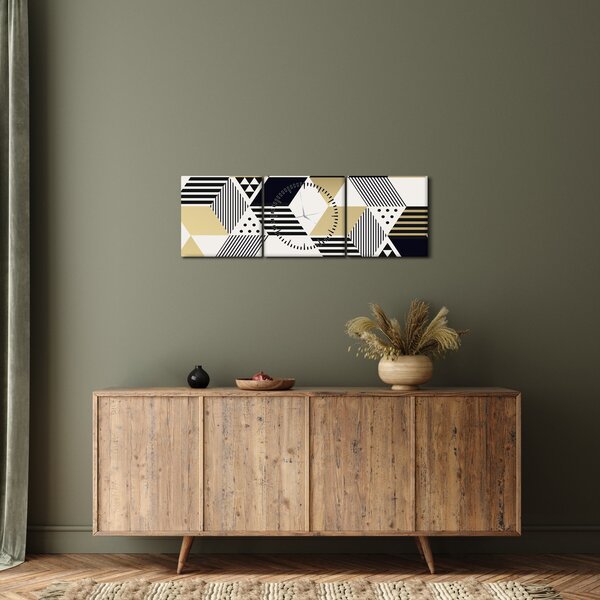 Slika - Geometrijski oblici N⁰1 (sa satom) (90x30 cm)