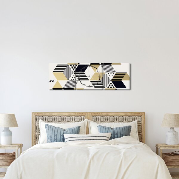 Slika - Geometrijski oblici N⁰1 (sa satom) (90x30 cm)