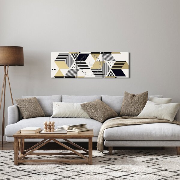 Slika - Geometrijski oblici N⁰1 (sa satom) (90x30 cm)