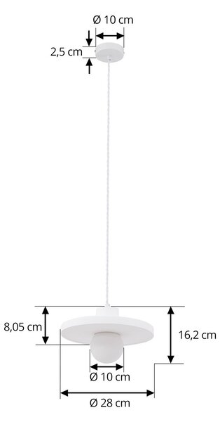 Viseće Svjetiljka Lindby, Nielson, prigušiv, Bijela, Dnevna soba, Gips / glina, Moderan