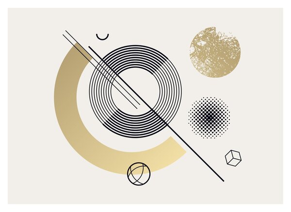 Staklena slika - Geometrijski oblici N⁰2 (70x50 cm)