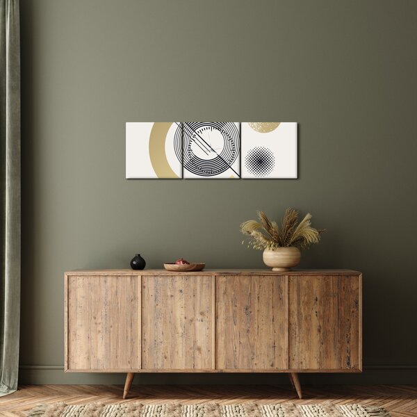 Slika - Geometrijski oblici N⁰2 (sa satom) (90x30 cm)