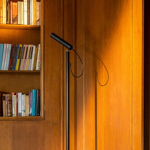 Podne Lampa Nemo Lighting, Type, prigušiv, Crno, Dnevna soba, Aluminij, Moderan