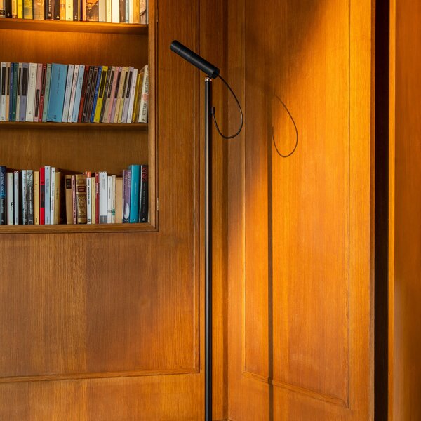 Podne Lampa Nemo Lighting, Type, prigušiv, Crno, Dnevna soba, Aluminij, Moderan