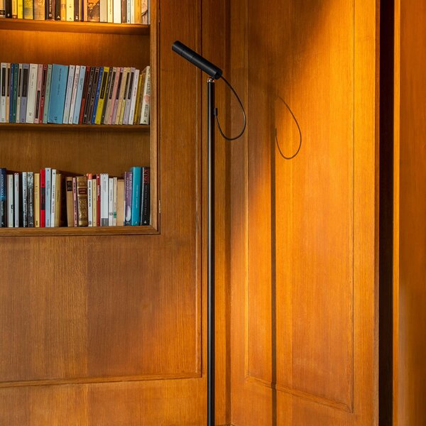Podne Lampa Nemo Lighting, Type, prigušiv, Crno, Dnevna soba, Aluminij, Moderan