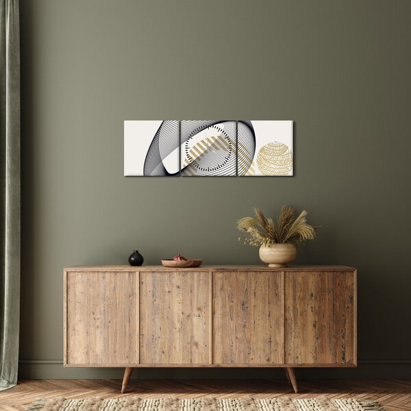 Slika - Geometrijski oblici N⁰3 (sa satom) (90x30 cm)