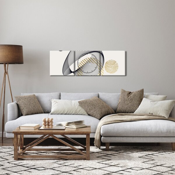 Slika - Geometrijski oblici N⁰3 (sa satom) (90x30 cm)