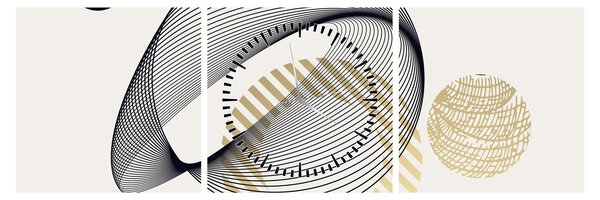Slika - Geometrijski oblici N⁰3 (sa satom) (90x30 cm)