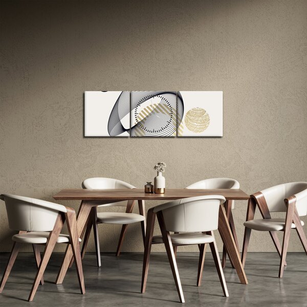 Slika - Geometrijski oblici N⁰3 (sa satom) (90x30 cm)