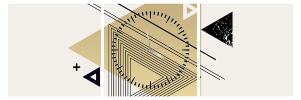 Slika - Geometrijski oblici N⁰4 (sa satom) (90x30 cm)