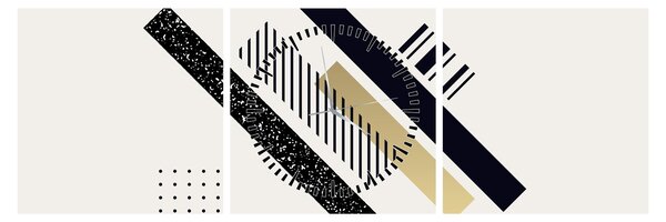 Slika - Geometrijski oblici N⁰5 (sa satom) (90x30 cm)