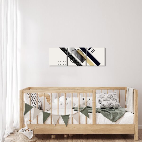 Slika - Geometrijski oblici N⁰5 (sa satom) (90x30 cm)