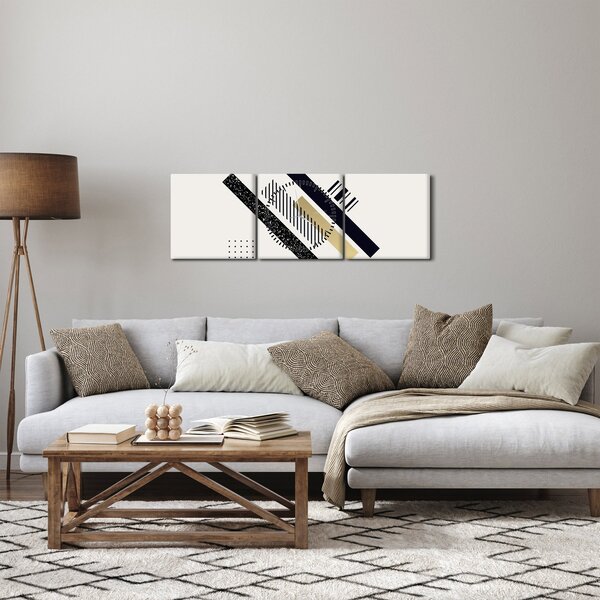 Slika - Geometrijski oblici N⁰5 (sa satom) (90x30 cm)