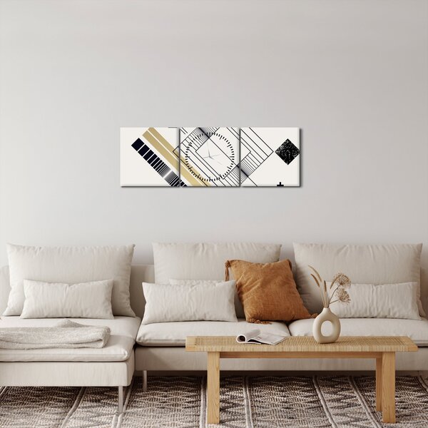 Slika - Geometrijski oblici N⁰6 (sa satom) (90x30 cm)