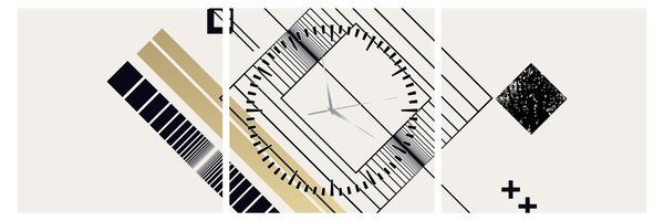 Slika - Geometrijski oblici N⁰6 (sa satom) (90x30 cm)