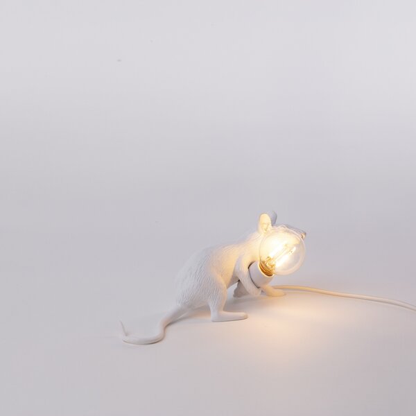 Stolne Lampa SELETTI, Mouse Lamp Valentine, Bijela, Dnevna soba, Plastika, Dizajn