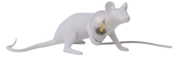 Stolne Lampa SELETTI, Mouse Lamp Valentine, Bijela, Dnevna soba, Plastika, Dizajn