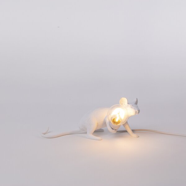 Stolne Lampa SELETTI, Mouse Lamp Valentine, Bijela, Dnevna soba, Plastika, Dizajn