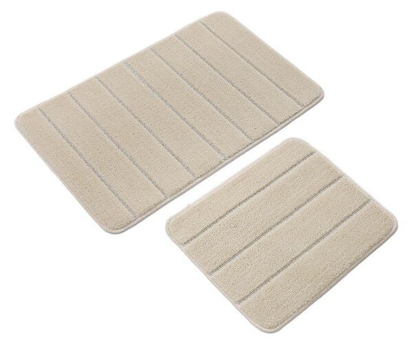 Krem kupaonske prostirke u setu 2 kom 50x80 cm Yeni Cizgli – Foutastic