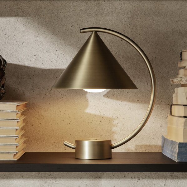 Stolne Lampa ferm LIVING, Meridian, prigušiv, Zlato / mjed, Dnevna soba, Metal, Dizajn