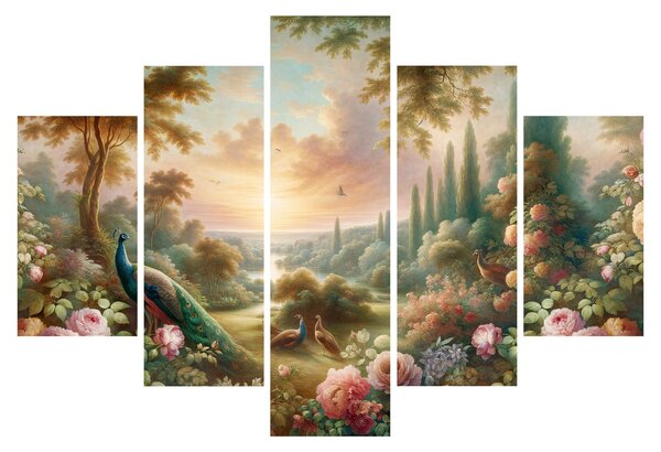 Slika - Paunovi u vrtu (150x105 cm)