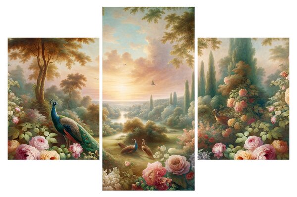 Slika - Paunovi u vrtu (90x60 cm)