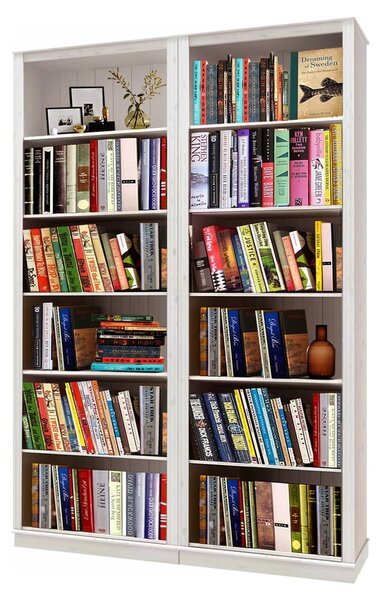 Bijela biblioteka od masivnog bora 148x223 cm Anita – Støraa