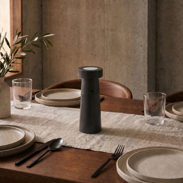 Stolne Lampa Lucande, Pepper, Sivo, Blagovaonica, Plastika, Moderan
