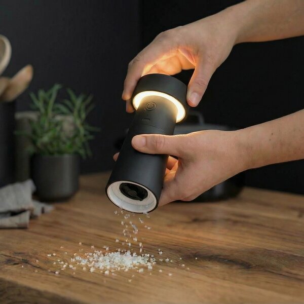 Stolne Lampa Lucande, Pepper, Sivo, Blagovaonica, Plastika, Moderan