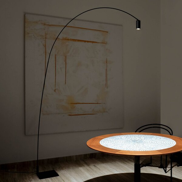 Podne Lampa Nemo Lighting, Fox, prigušiv, Crno, Dnevna soba, Metal, Moderan