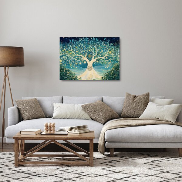 Staklena slika – Magično drvo sa spiralama (70x50 cm)