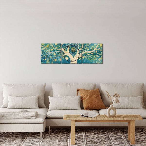 Slika – Magično drvo sa spiralama (sa satom) (90x30 cm)