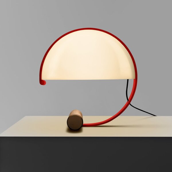 Stolne Lampa Stilnovo, Meta, prigušiv, Crvena, Dnevna soba, Metal, Dizajn