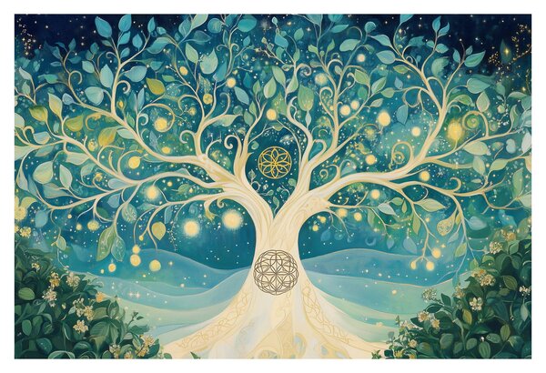 Slika – Magično drvo sa spiralama (90x60 cm)