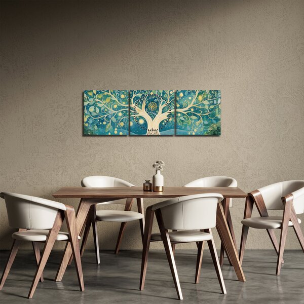 Slika – Magično drvo sa spiralama (sa satom) (90x30 cm)