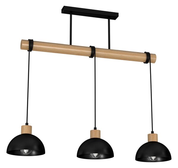 ERIK Crna/Drvo viseća lampa 3xE27