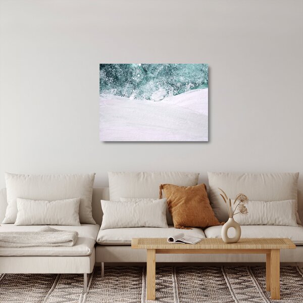 Staklena slika - Tirkizna apstrakcija (70x50 cm)