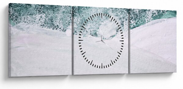 Slika - Tirkizna apstrakcija (sa satom) (90x30 cm)
