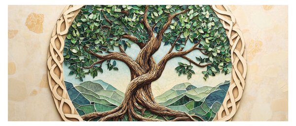 Slika – Ispleteno drvo života (120x50 cm)