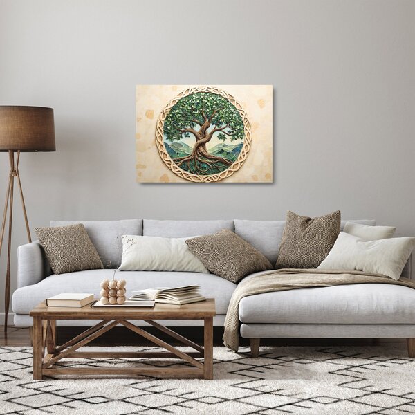 Staklena slika – Ispleteno drvo života (70x50 cm)