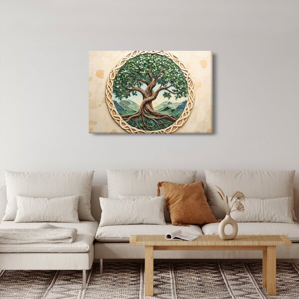 Slika – Ispleteno drvo života (90x60 cm)