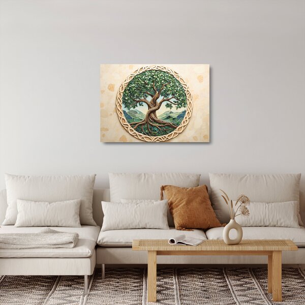 Staklena slika – Ispleteno drvo života (70x50 cm)