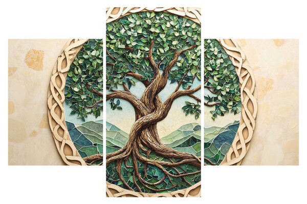 Slika – Ispleteno drvo života (90x60 cm)