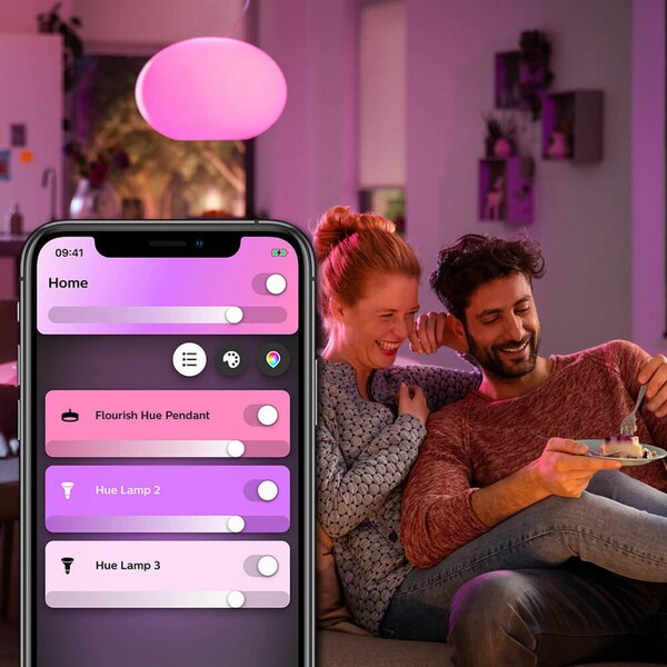 Viseće Svjetiljka Philips Hue, Bijela, Dnevna soba, Staklo